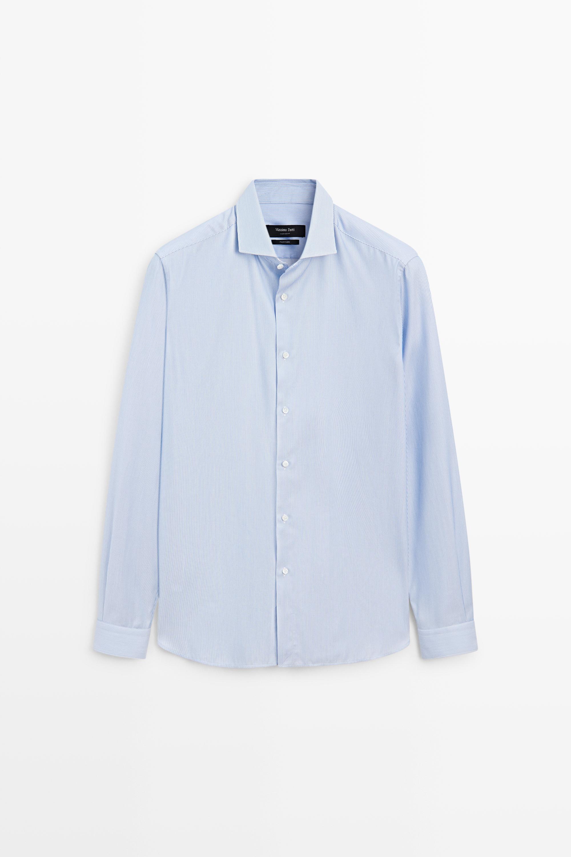 Chemise slim fit à rayures 100 % coton